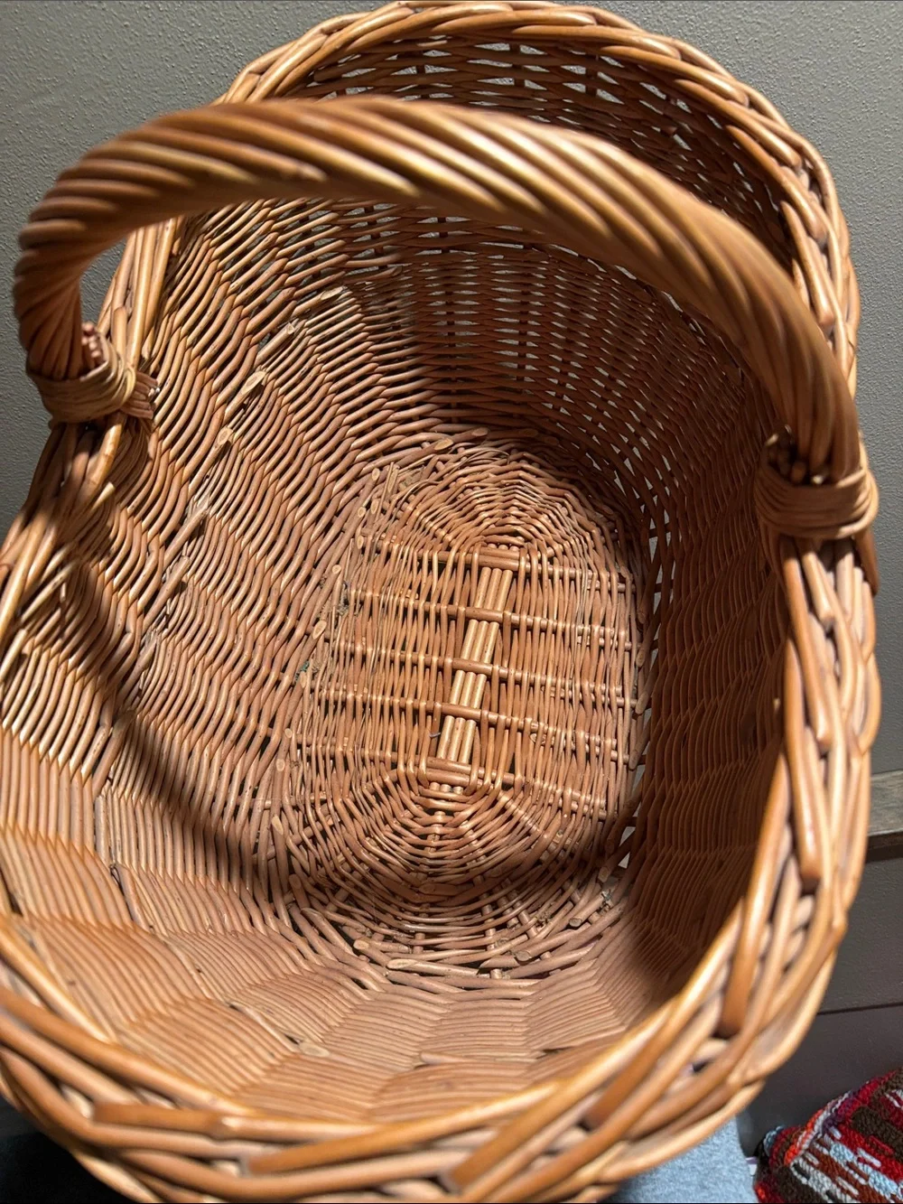 Vintage Woven Natural Rattan Wicker Basket